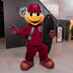 Maroon Skateboard maskot...