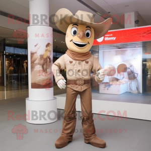 Beige Cowboy maskot drakt...