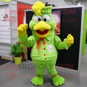 Lime Green Rooster maskot...