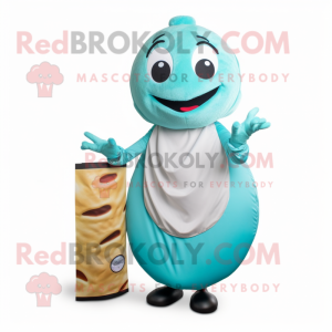 Cyan Bagels maskot drakt...