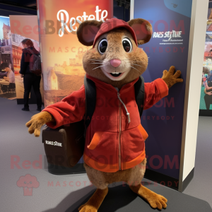 Rust Ratatouille mascot costume character dressed with a Hoodie and Backpacks
