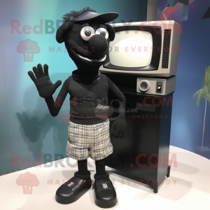 Schwarze FernsehMaskottchen...