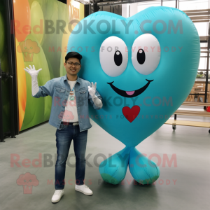 Cyan Heart Shaped Balloons...