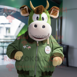 Green Guernsey Cow mascotte...