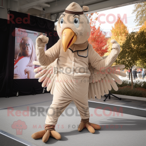 Beige Turkiet maskot kostym...