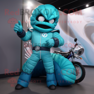 Cyan Croissant maskot...