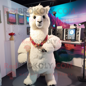 Witte Alpaca mascotte...