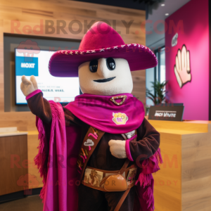 Magenta cowboy mascotte...