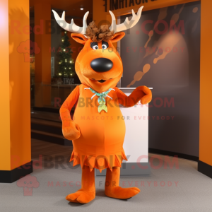 Oransje elg maskot drakt...