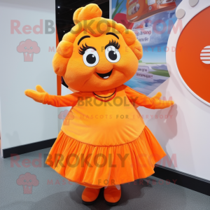  Orange mascotte kostuum...