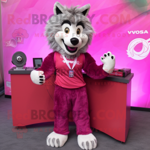 Magenta Say Wolf maskot...