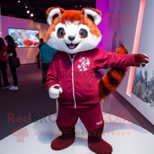 Magenta Red Panda maskot...