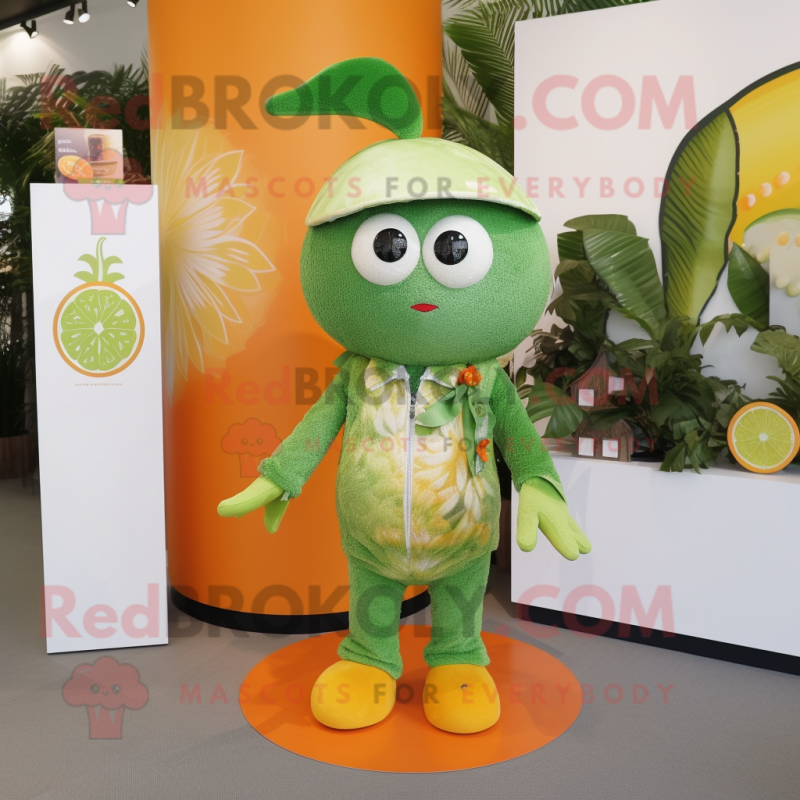 Olive Mandarin mascot costume character dressed with a Playsuit and Keychains