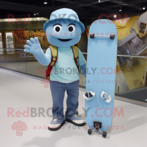 Sky Blue Skateboard maskot...