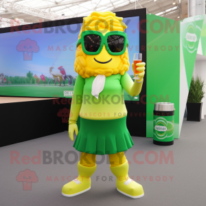 Geel groen bier mascotte...