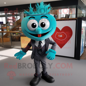 Turquoise hart mascotte...