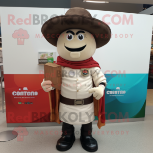 Cream Fajitas mascot costume character dressed with a Leather Jacket and Hats