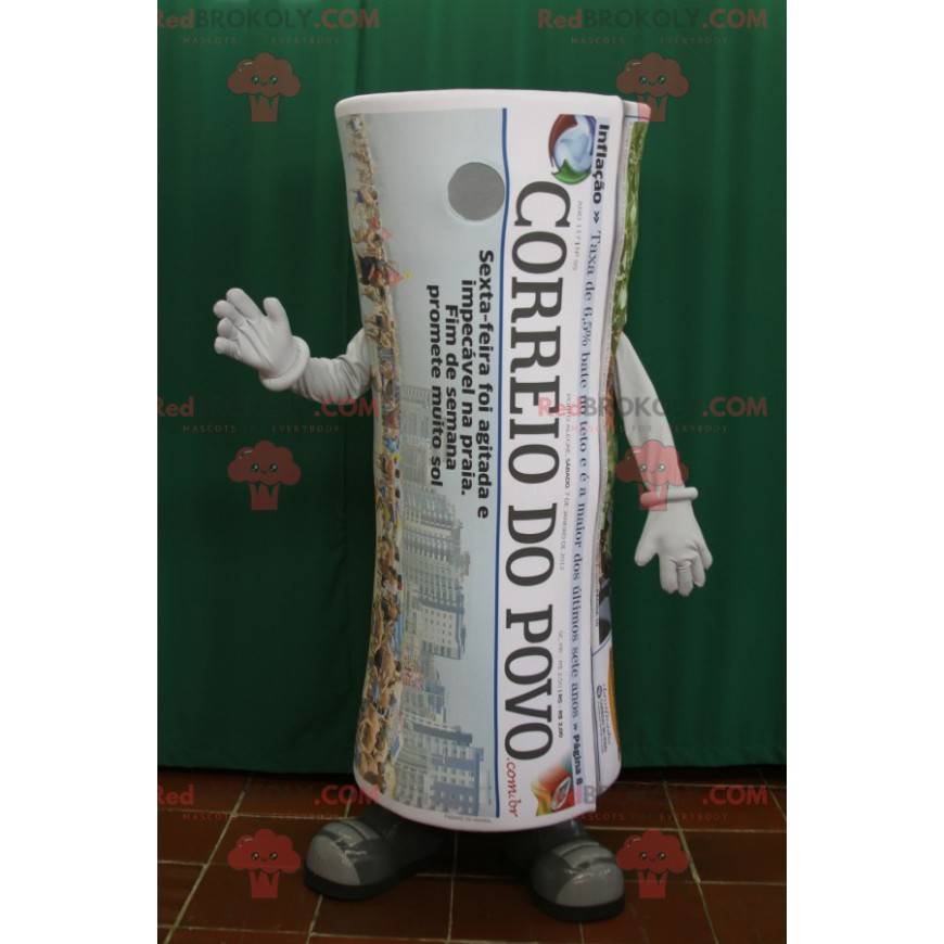 Reus opgerolde krantenmascotte. Krant - Redbrokoly.com