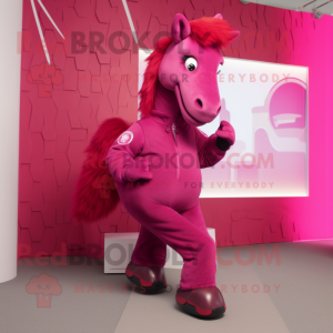 Magenta paard mascotte...