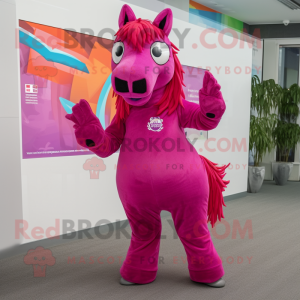 Magenta paard mascotte...