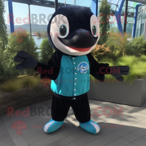 Cyan Killer Whale maskot...