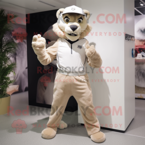 Costume mascotte Puma beige...