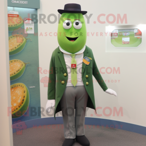 nan Cucumber mascot costume character dressed with a Blazer and Tie pins