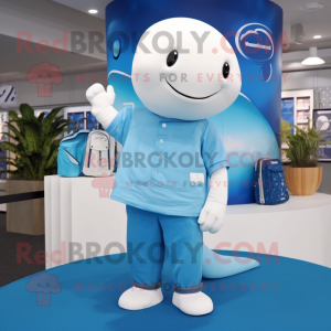 Cyan Beluga Whale mascotte...