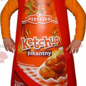 Kæmpe rød ketchup flaske maskot - Redbrokoly.com