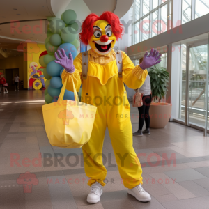 Yellow Evil Clown mascotte...