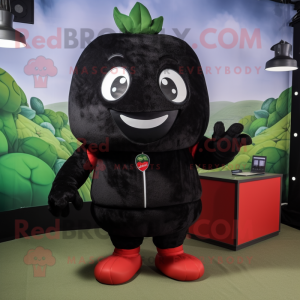 Sort jordbær maskot kostume...