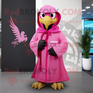 Pink Hawk maskot kostume...