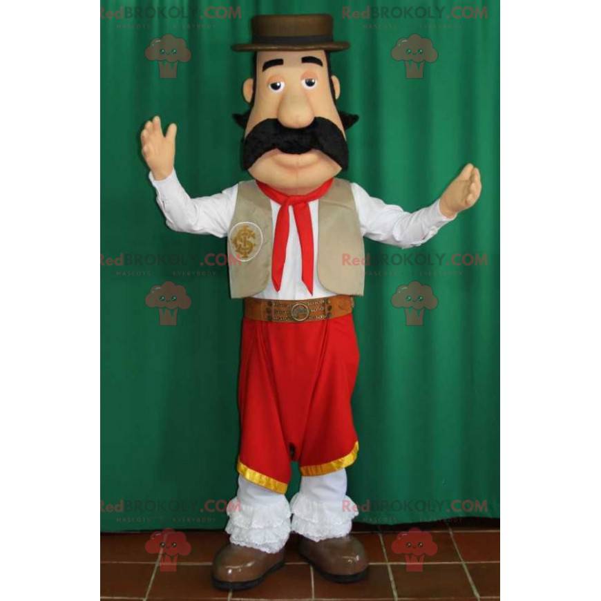 Toreador maskot. Spansk maskot i traditionel kjole -