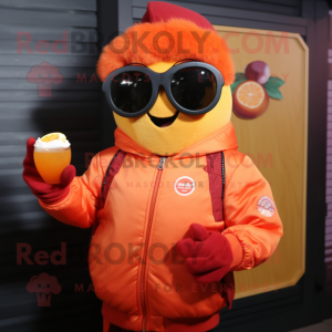 Orange hallon maskot kostym...