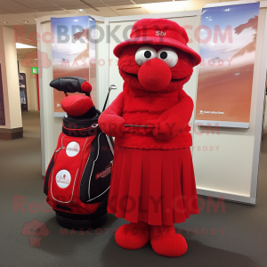 Rød Golf Bag maskot kostume...