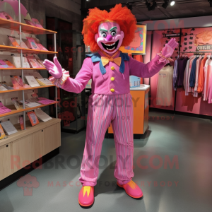 Pink Evil Clown maskot...