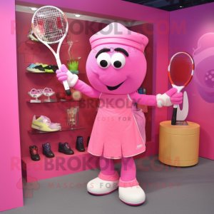 Rosa tennisracket maskot...