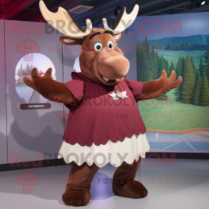 Maroon Moose maskot kostume...