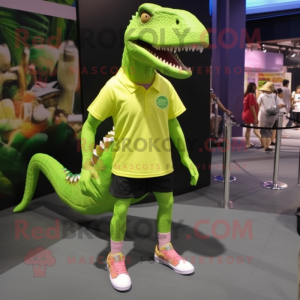 Limegrøn Spinosaurus maskot...