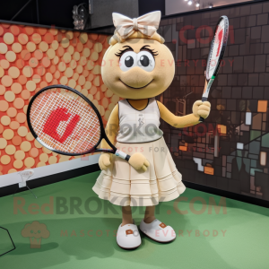 Tan Tennis Racket maskot...