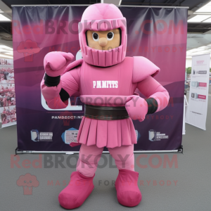 Pink Spartan Soldier maskot...
