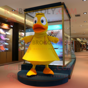 Gold Duck mascotte kostuum...