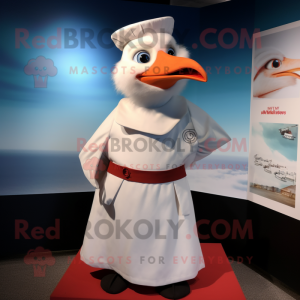 nan Seagull mascot costume character dressed with a Cover-up and Ties