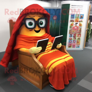 nan Enchiladas mascot costume character dressed with a Maxi Dress and Reading glasses