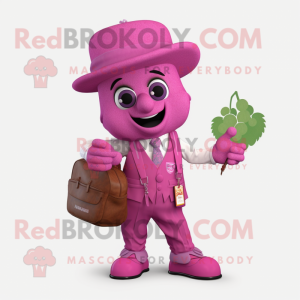 Pink Grape mascotte kostuum...