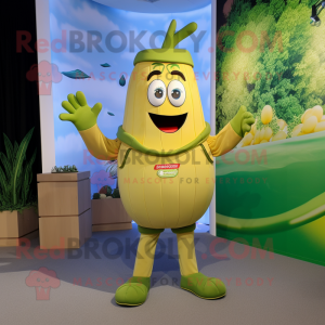 Olive French Fries mascot costume character dressed with a Romper and Anklets