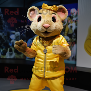 Guldrotte maskot kostume...