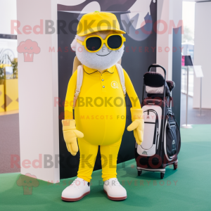 Żółta torba golfowa w...