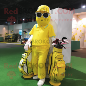 Żółta torba golfowa w...