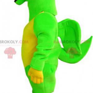 Zelený a žlutý drak maskot s malými křídly - Redbrokoly.com